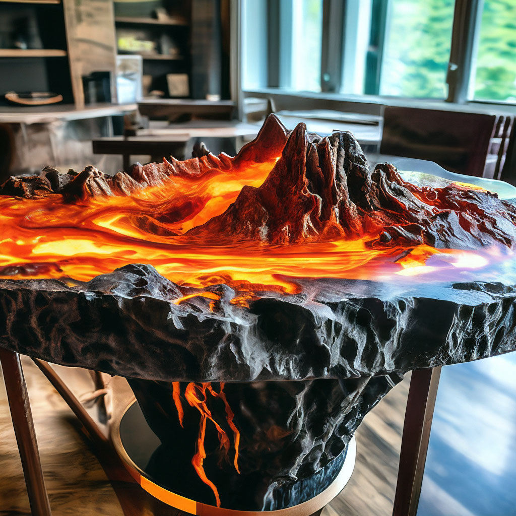 Large beautiful dark ash wood table image created in Shedevrum