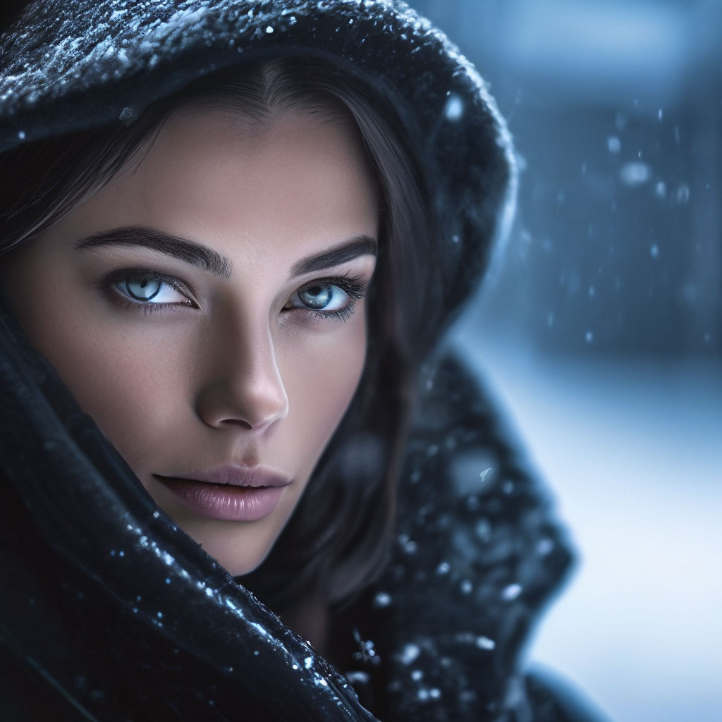 "Highly professional photo+ High detail Snow background black grows as ...