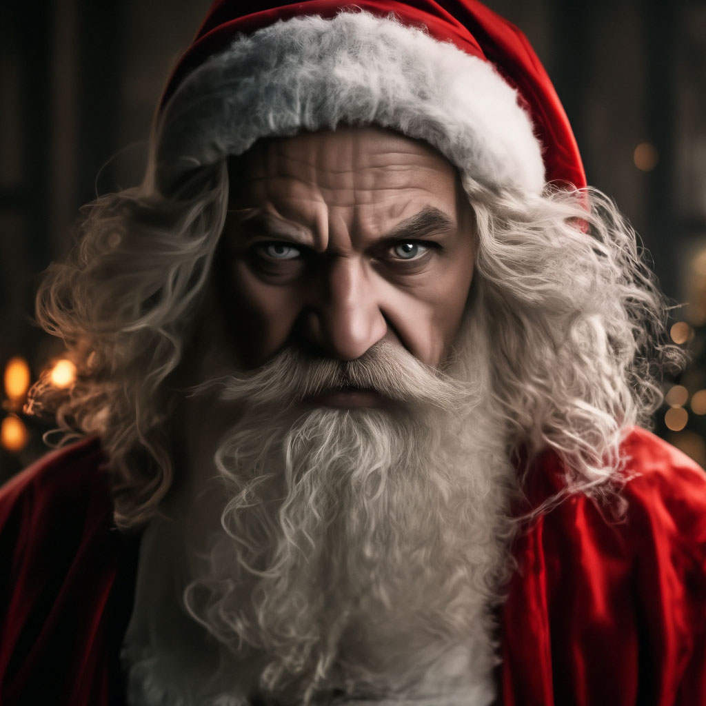 "The evil Santa Claus" — image created in Shedevrum