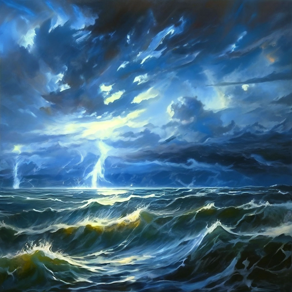 The wind howls... Thunder rumbles... flocks of clouds are burning with ...