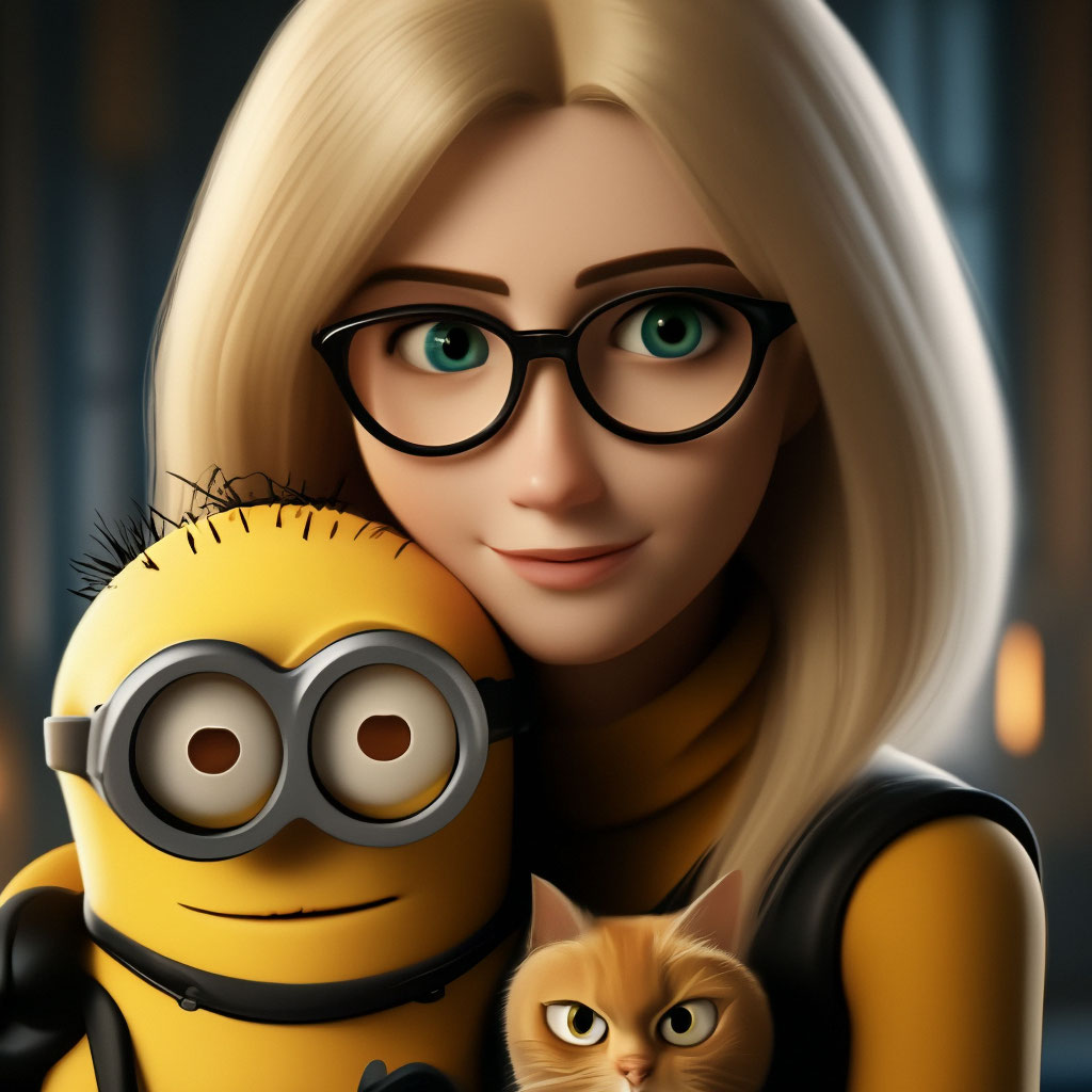 MINIONS from Despicable Me a blonde image created in Shedevrum