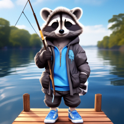 Cute raccoon wearing a cute Nike