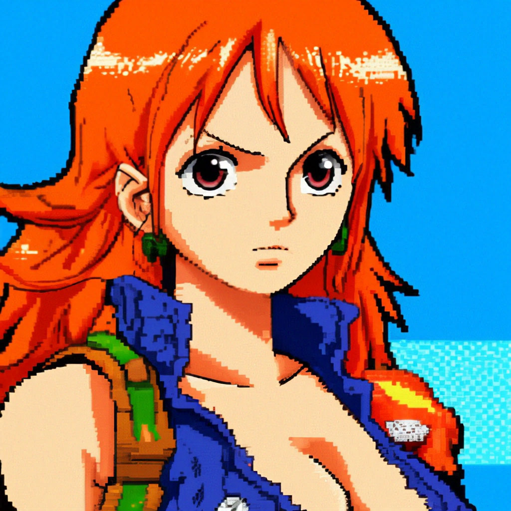 "Nami from One Piece ,profile picture." - image created in Shedev...