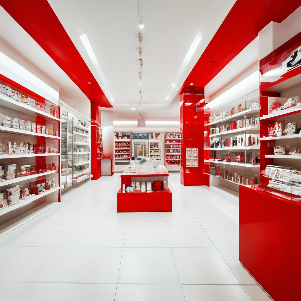 "Red and White store" — image created in Shedevrum