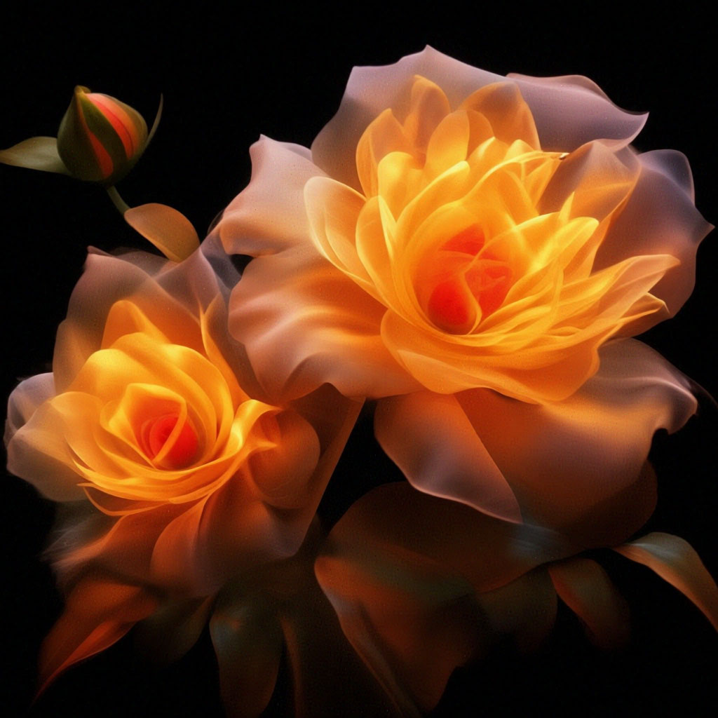 Fantastic lush beautiful beech roses unreal flowers of intertwined ...