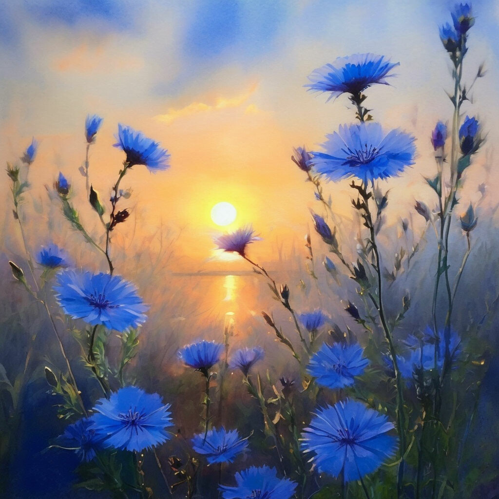💖Добрый летний вечер💙♒ Акварель &amp;hellip;» &amp;mdash; картинка создана в Шедевруме