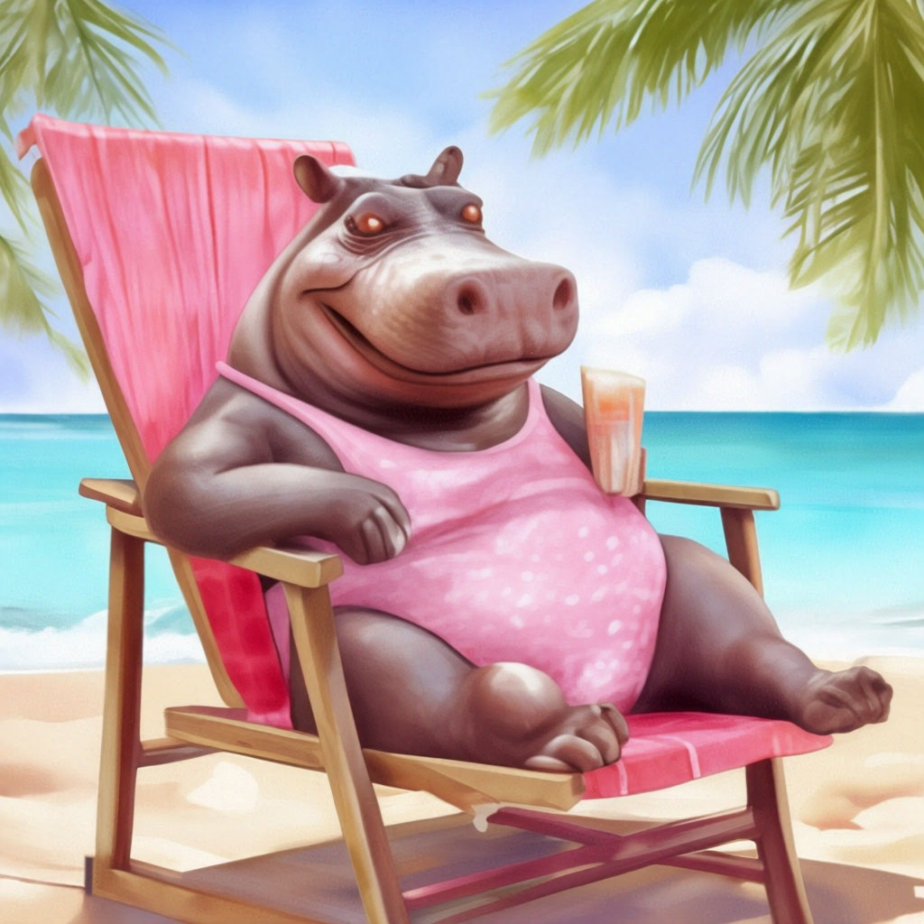 С всемирным днем бегемота! Забавный…» — картинка создана в Шедевруме