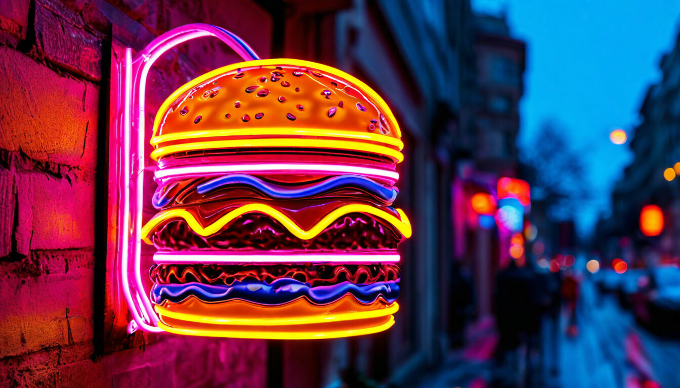 «Вывеска из неоновой ленты в виде …» — картинка создана в Шедевруме