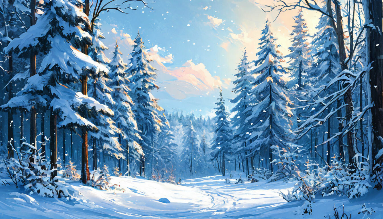 "Desktop wallpapers, minimalism, hand-drawn style, New Year's