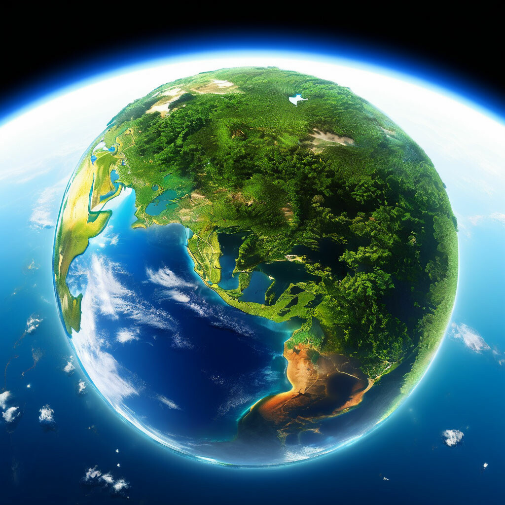 "Planet Earth in peace and prosperity" — image created in Shedevrum