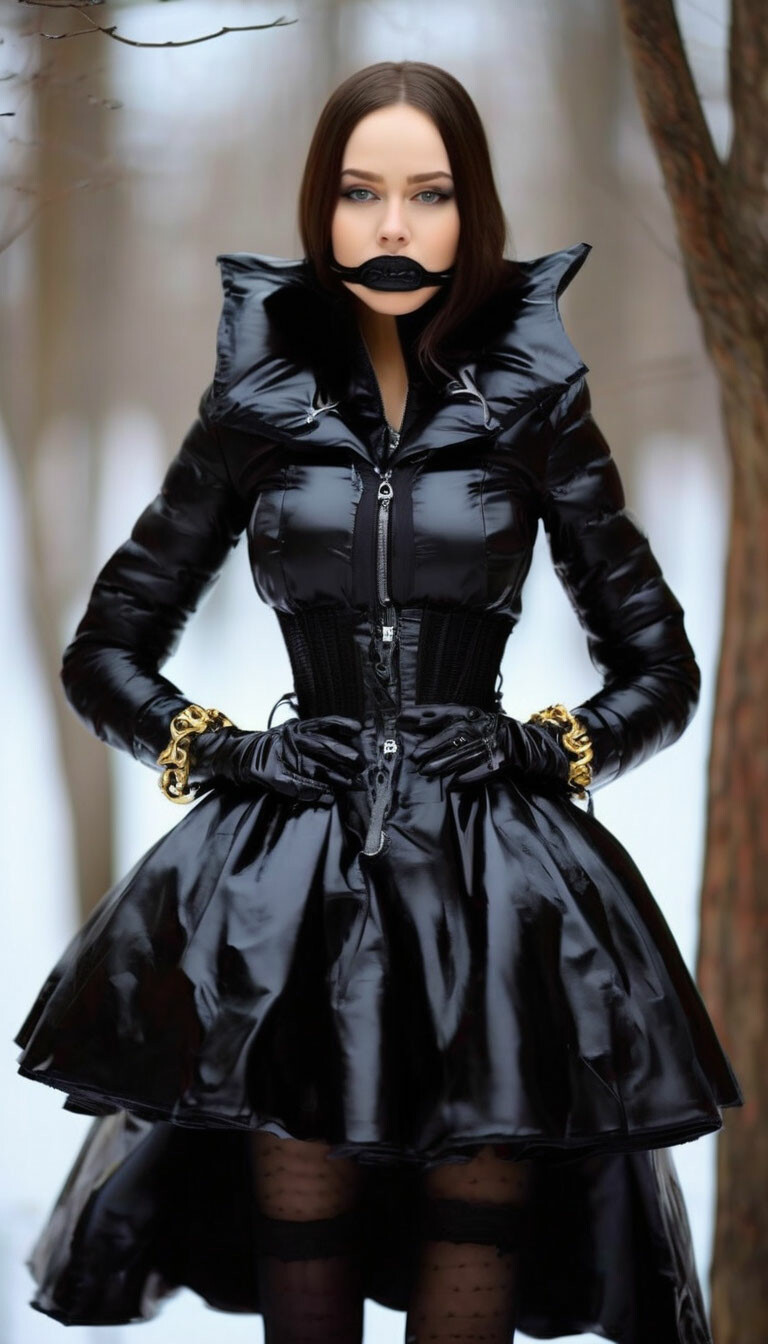 "Corset down jacket , stockings , …" — image created in Shedevrum