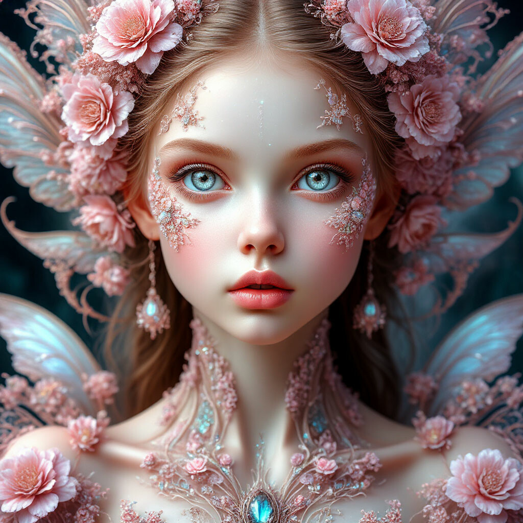 Angelina Polikarpova has huge eyes, plump lips, delicate floral vieria, ful...