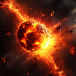 «The explosion of the planet Phaeton. The cosmos is illuminated by the ...