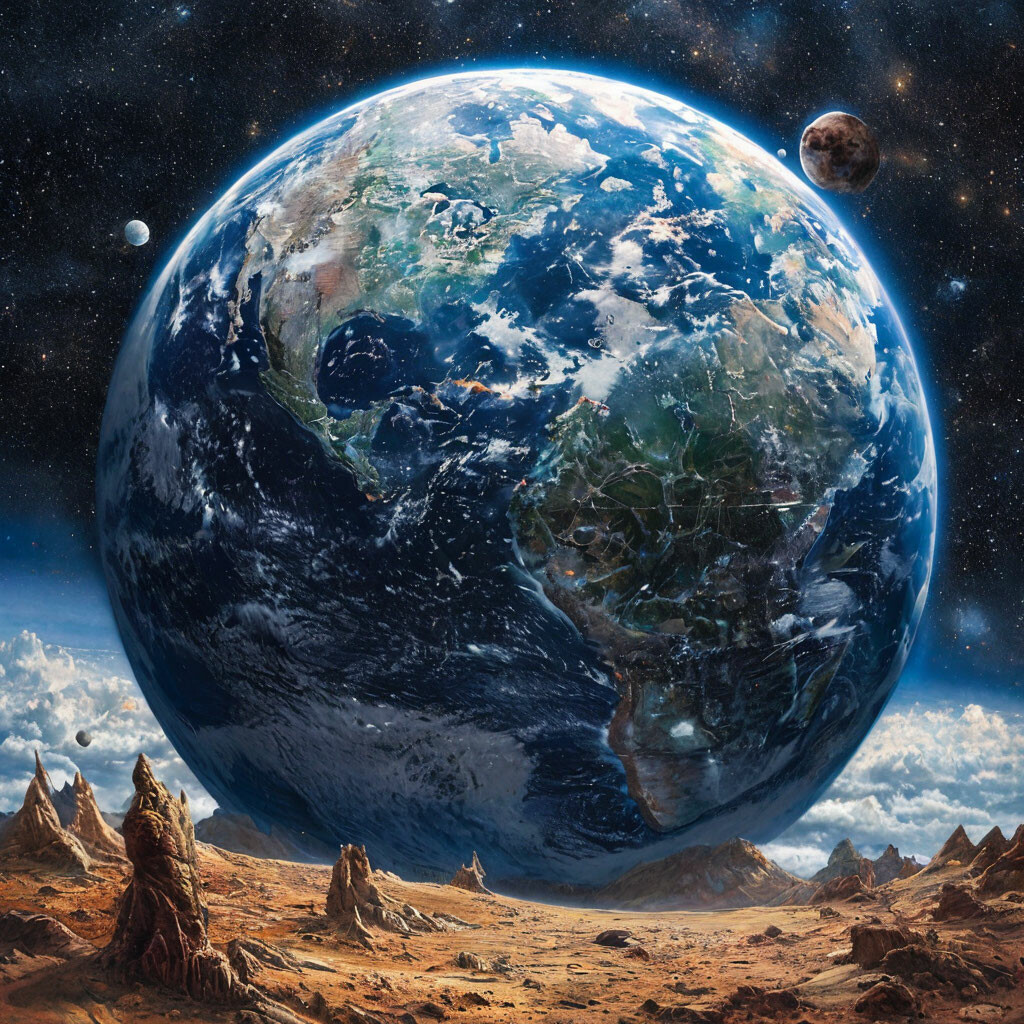 "The noosphere of planet earth" — image created in Shedevrum