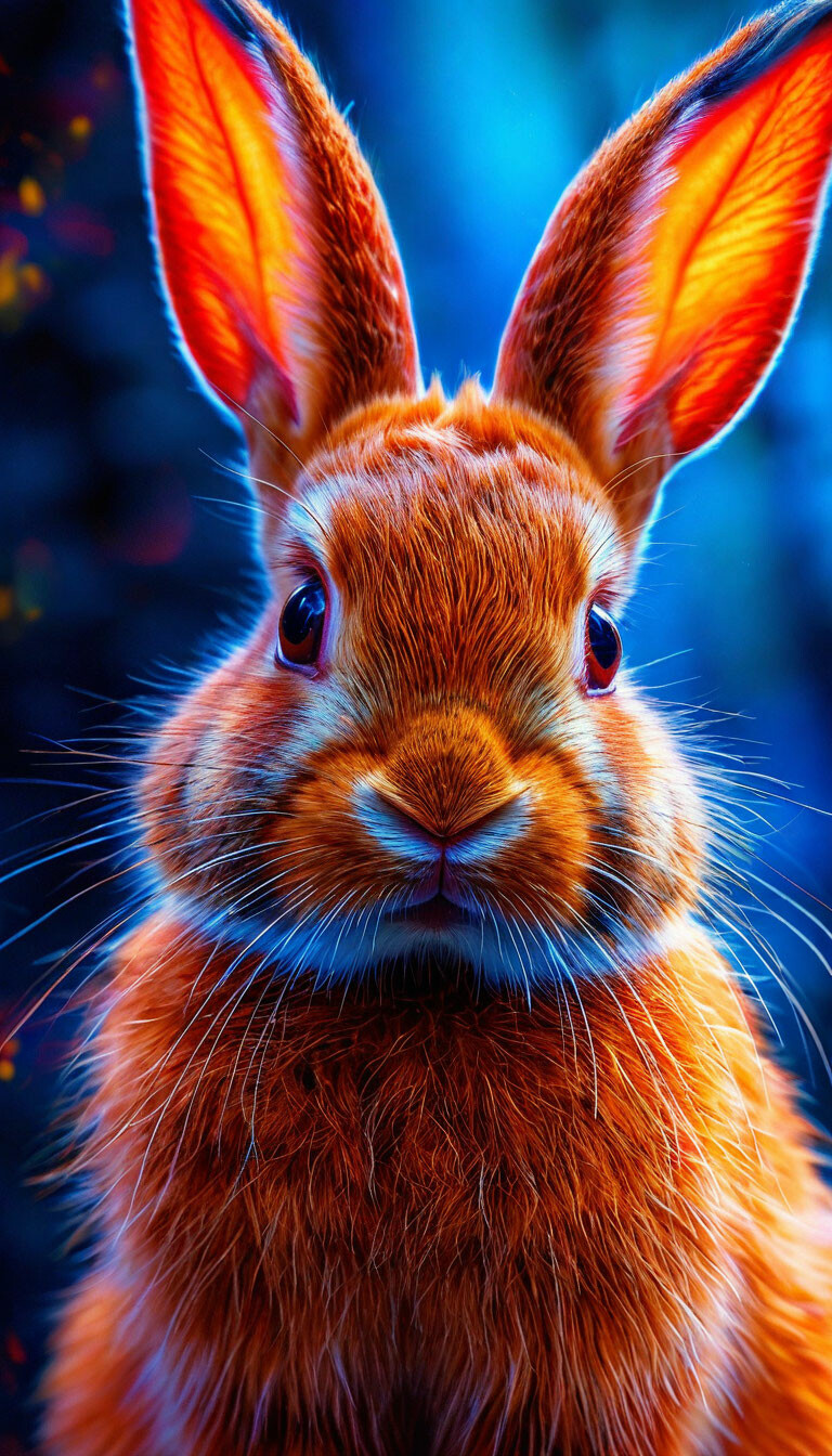 professional photo, cute red rabbit, high-octane render, juicy colors ...