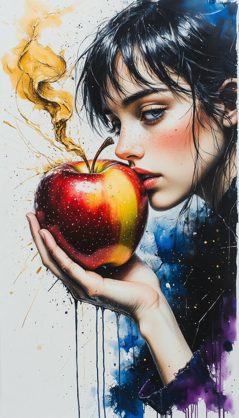 "Ink+ pencil spray+careless strokes splashes, sharp, chaotically ...