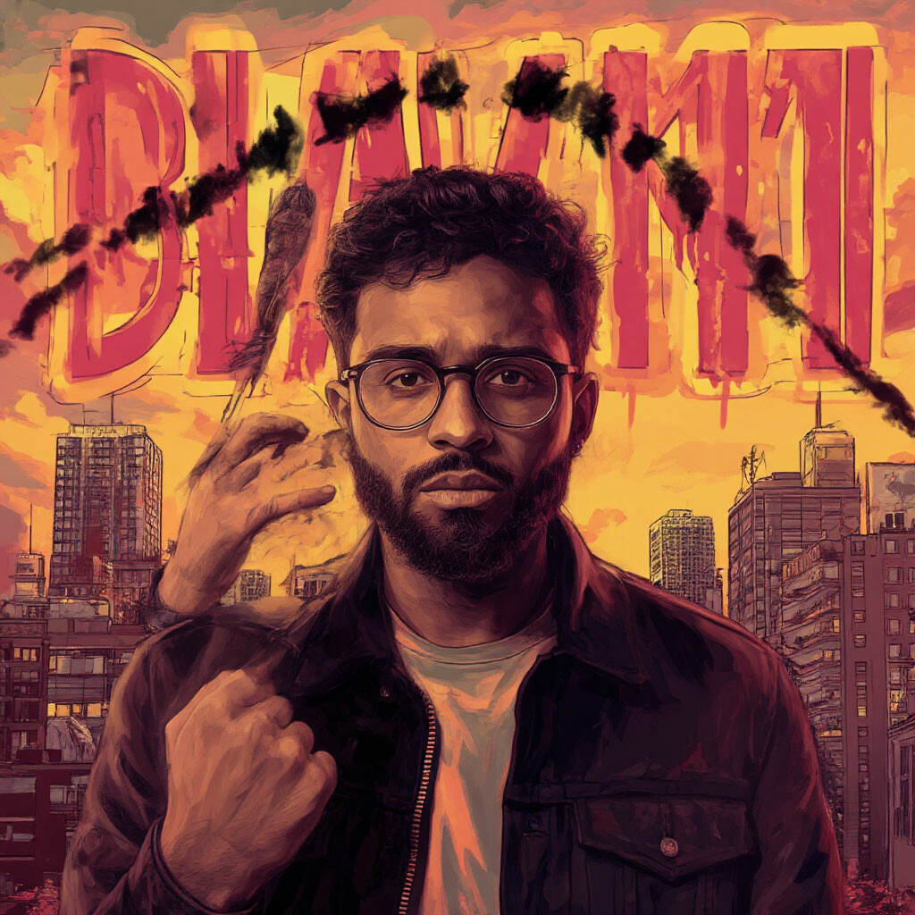 "Damn 😵 💫" - image created in Shedevrum.