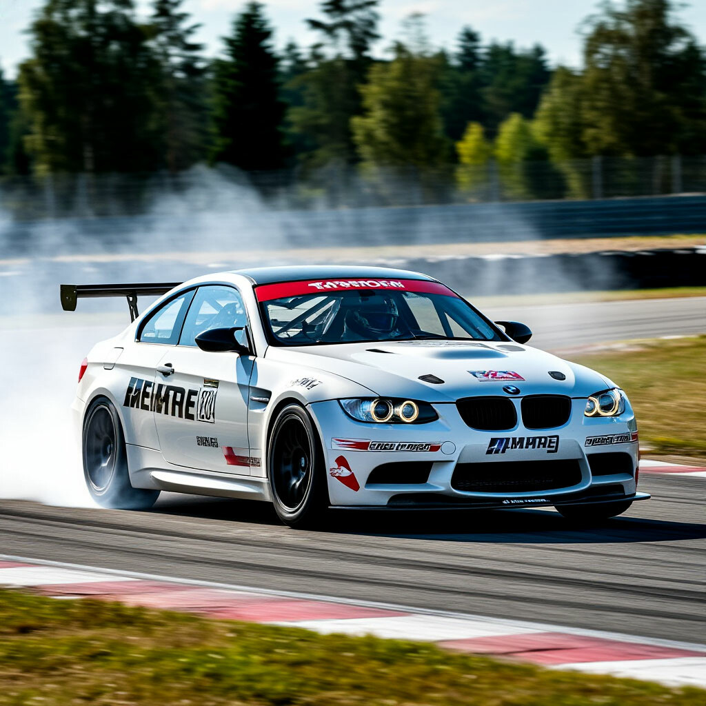 "BMW m3 gt2, just drifting" — image created in Shedevrum