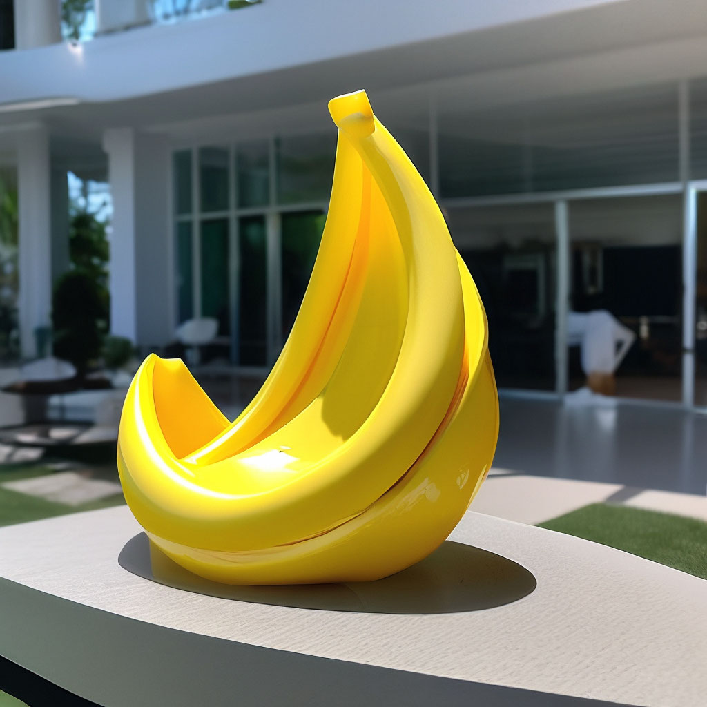 Кресло в форме банановой кожуры - общий вид