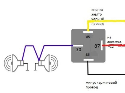 Схема Подключения Воздушного Сигнала (Фа — Фа)