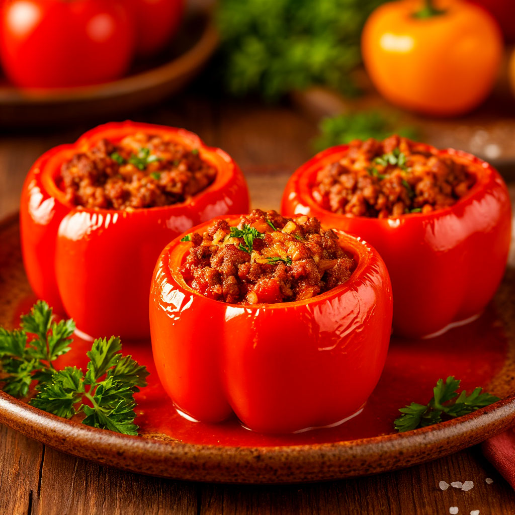 Фаршированный перец с говядиной