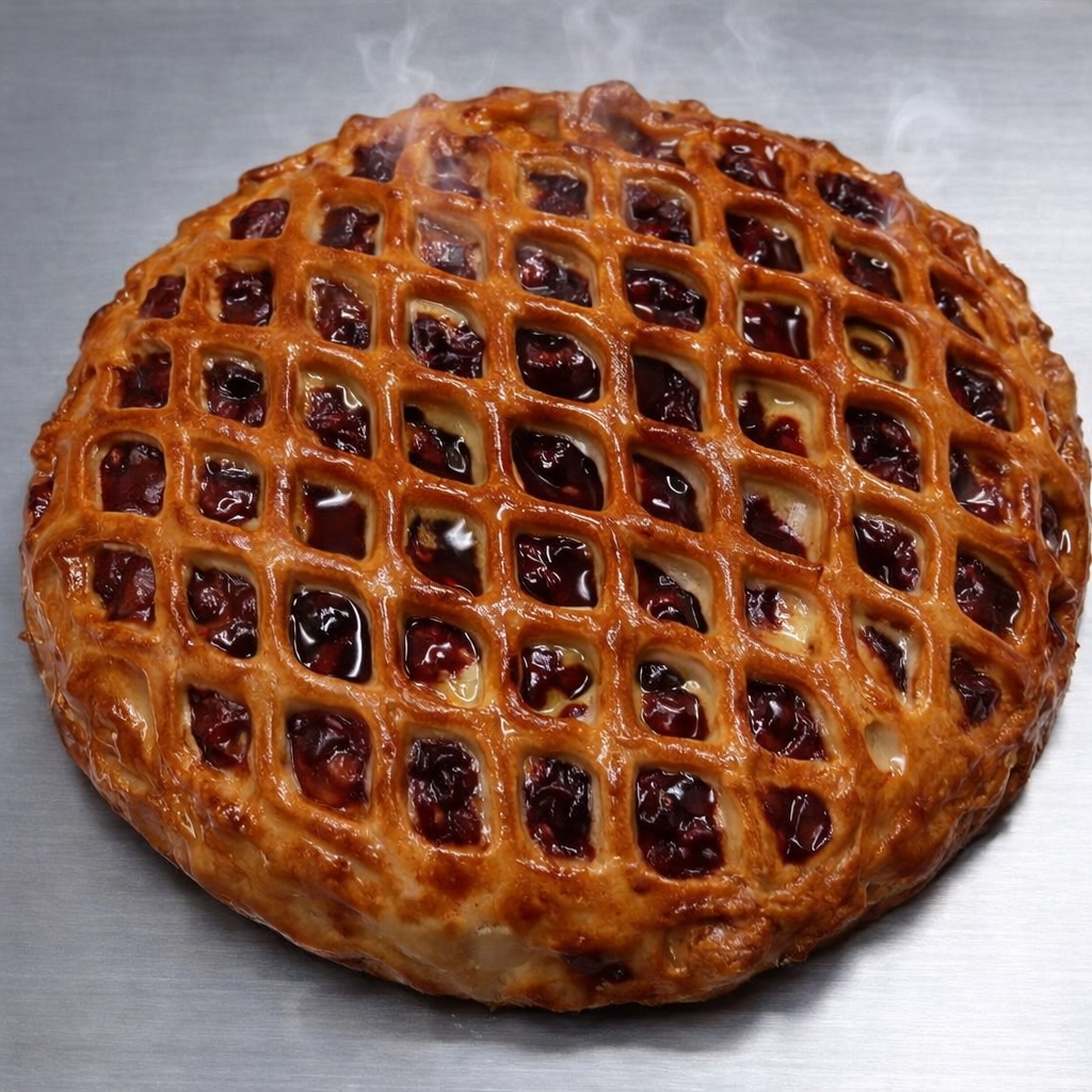 Пирог с творогом и брусникой