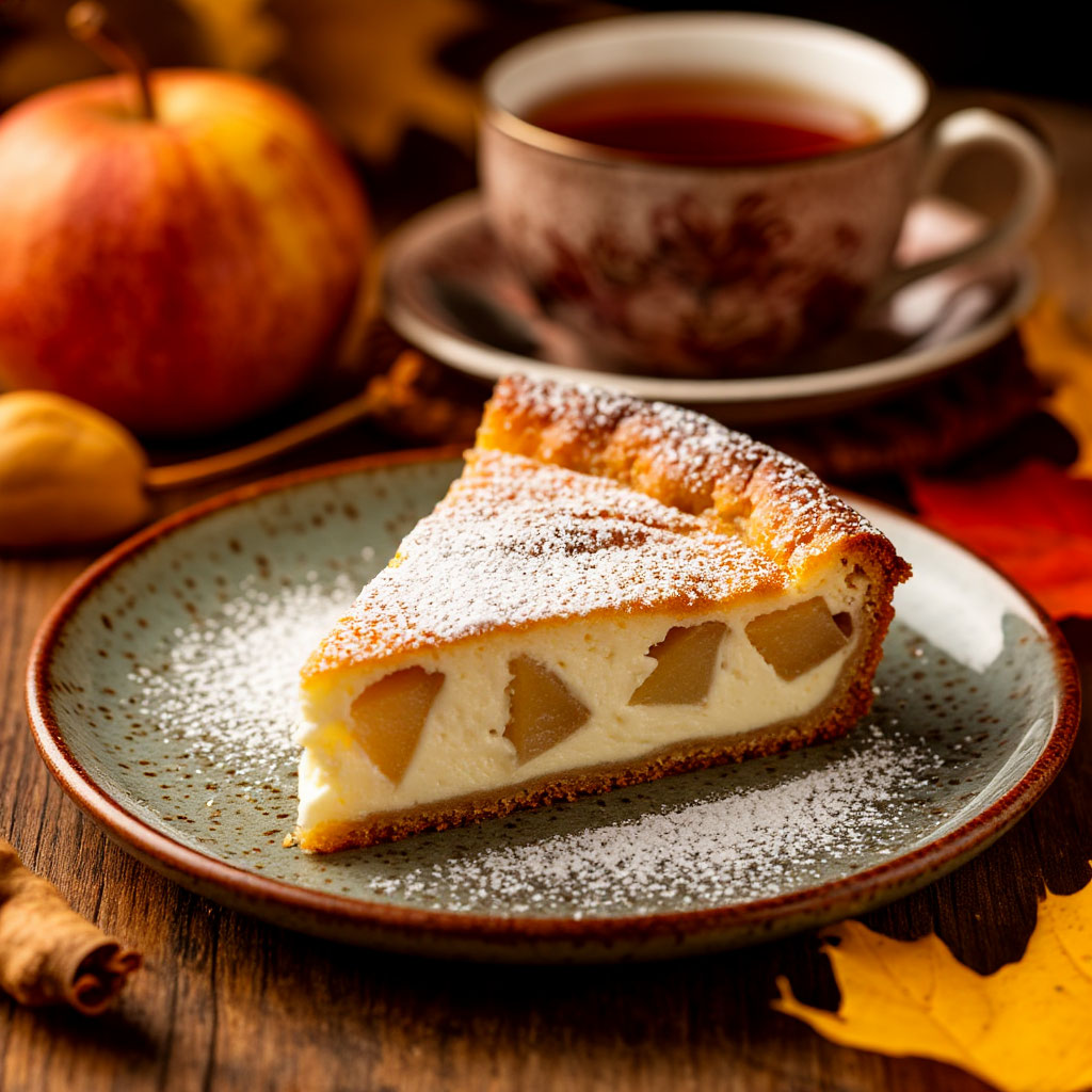 Пирог с творогом и грушей