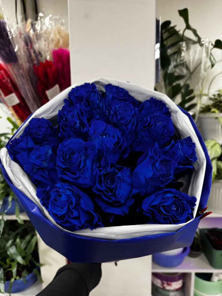 Роза Эквадор крашенная Синяя 50-60см
