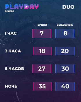 Комната DUO — приватный зал для двоих Playday1