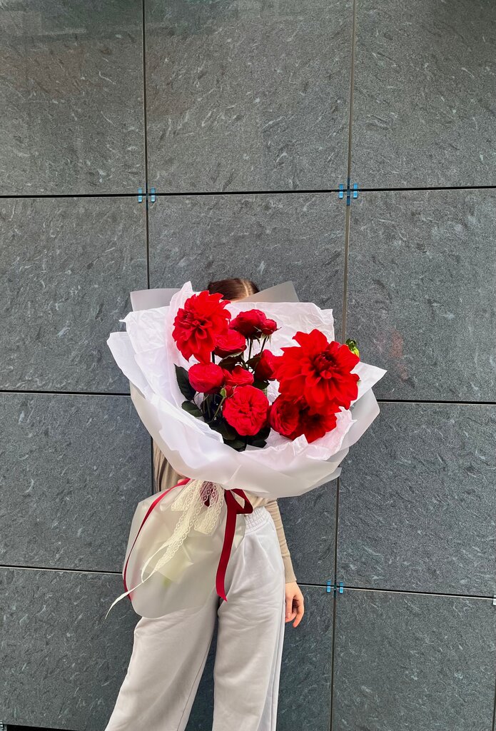 Букет «Роза Георгин»