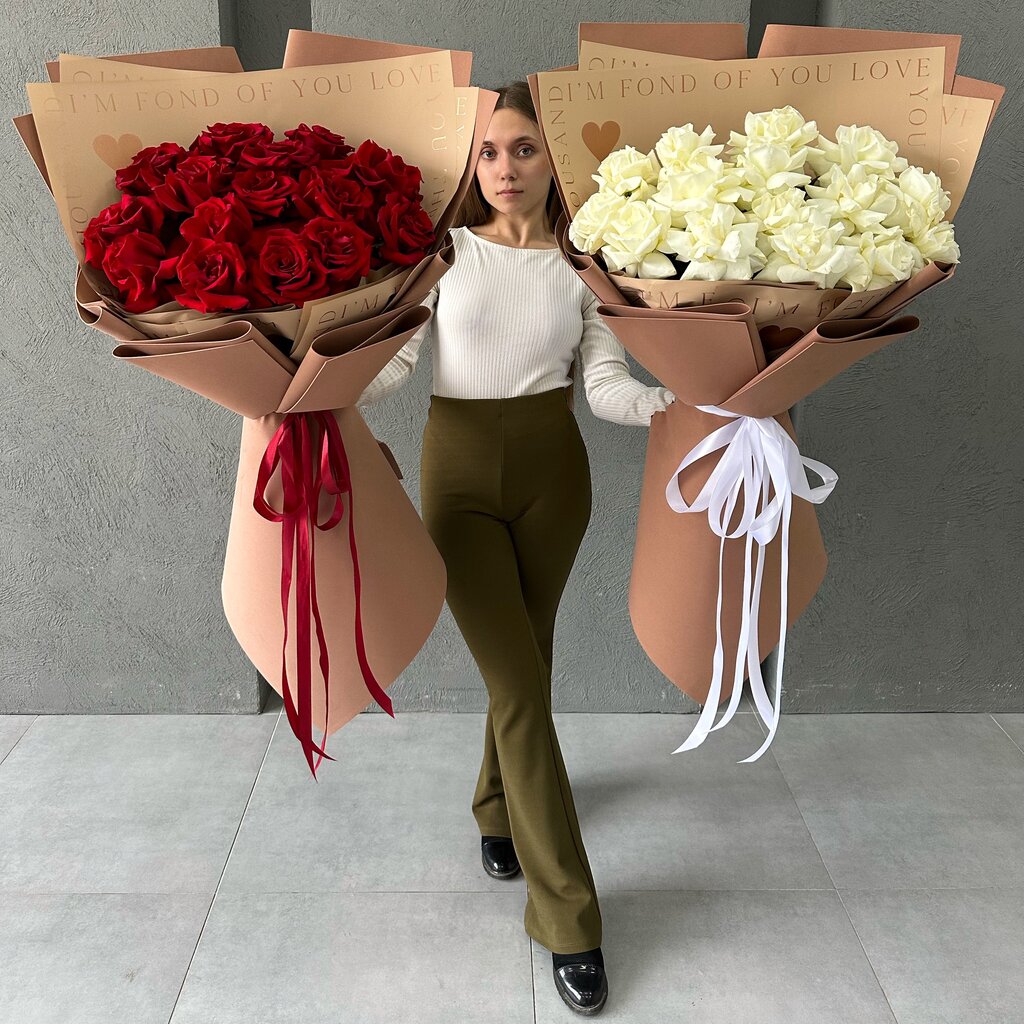 Большие букеты французских роз