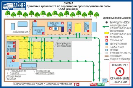 Схемы движения транспорта по территории предприятия образец