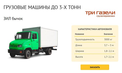 Авто грузоперевозки 3 тонны