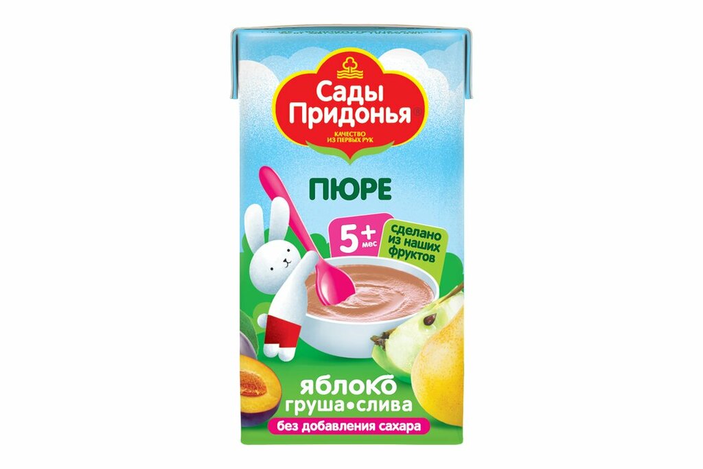 Пюре фруктовое Сады Придонья Яблоко-груша-слива с 5 месяцев 125 г