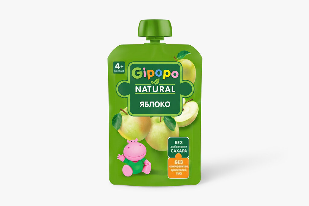 Пюре фруктовое Gipopo Яблоко с 4 месяцев пауч 90 г