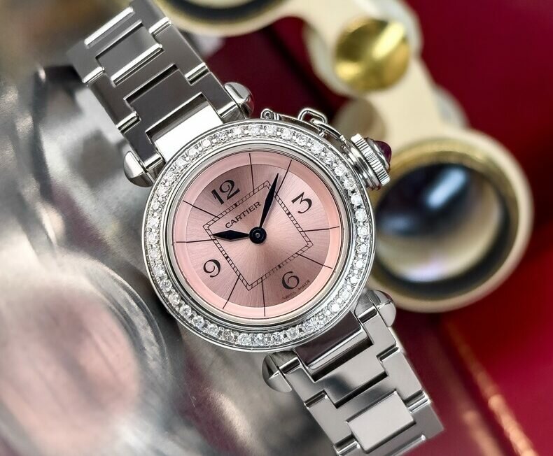 Часы Cartier  Miss Pasha Pink Dial diamonds W3140008