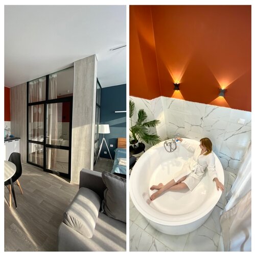 Квартира 1 комн. с роскошной ванной!  Центр, пер Ладожский 6 "Пальма" в Хабаровске