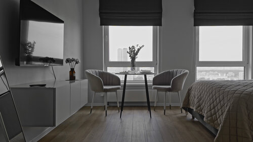 Апартаменты Уютная видовая студия с дизайнерским ремонтом на 31 этаже рядом с Останкино в Северо-Восточном административном округе