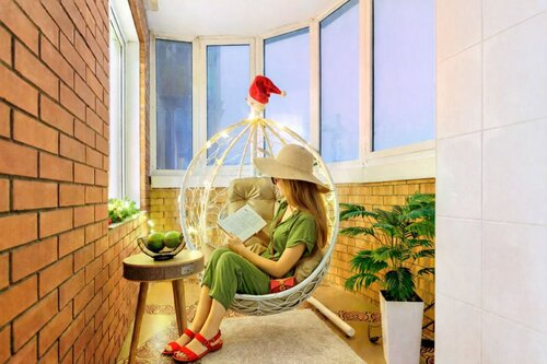 Квартира Студия у Зоопарка с коконом на лоджии в Новосибирске