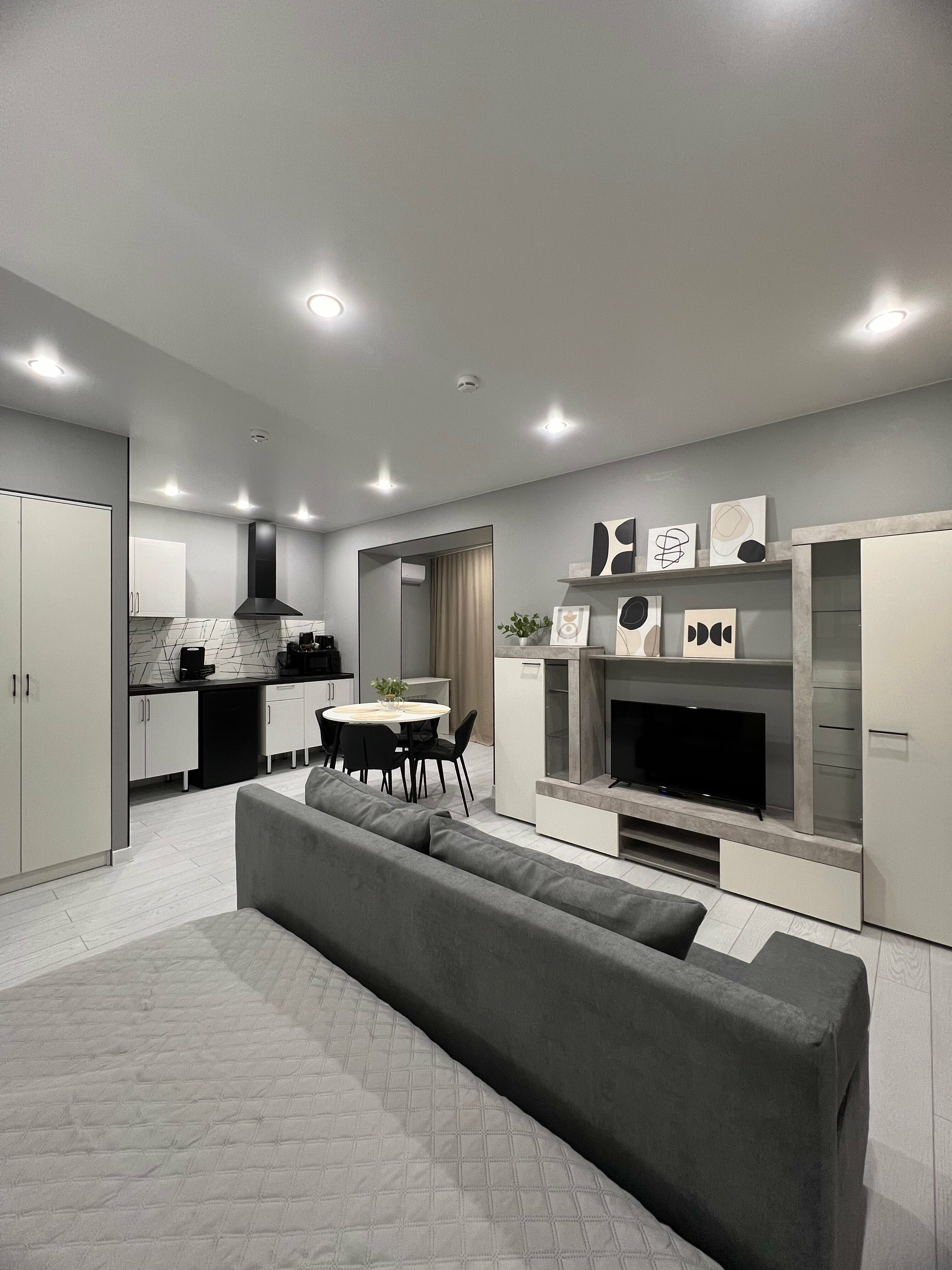 Семейный апартамент "Беж" с кухней и стирально-сушильной машиной