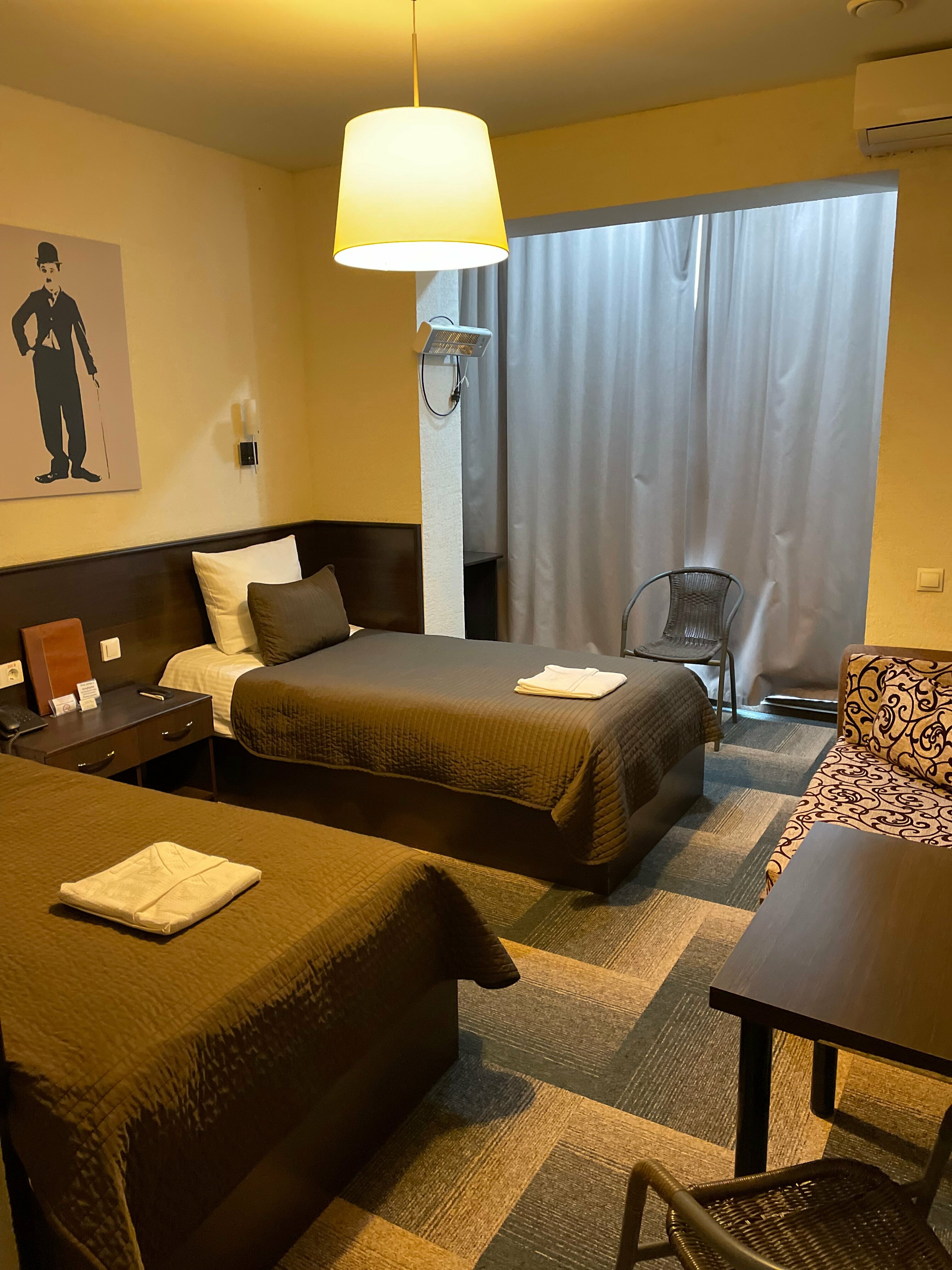 Стандартный номер с 2 односпальными кроватями и диваном