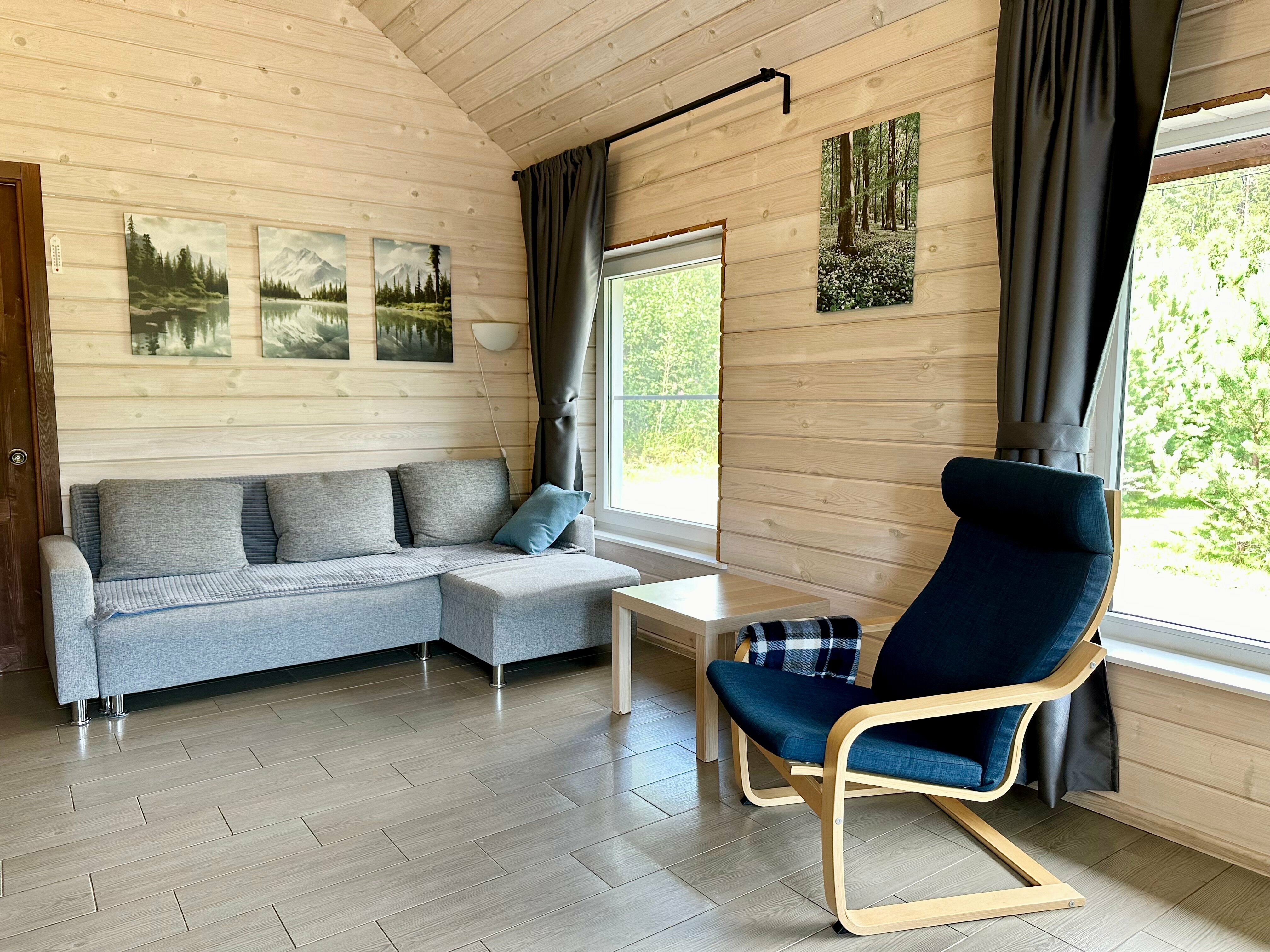 Коттедж с 3 спальнями, с сауной, на 6(+2) чел.