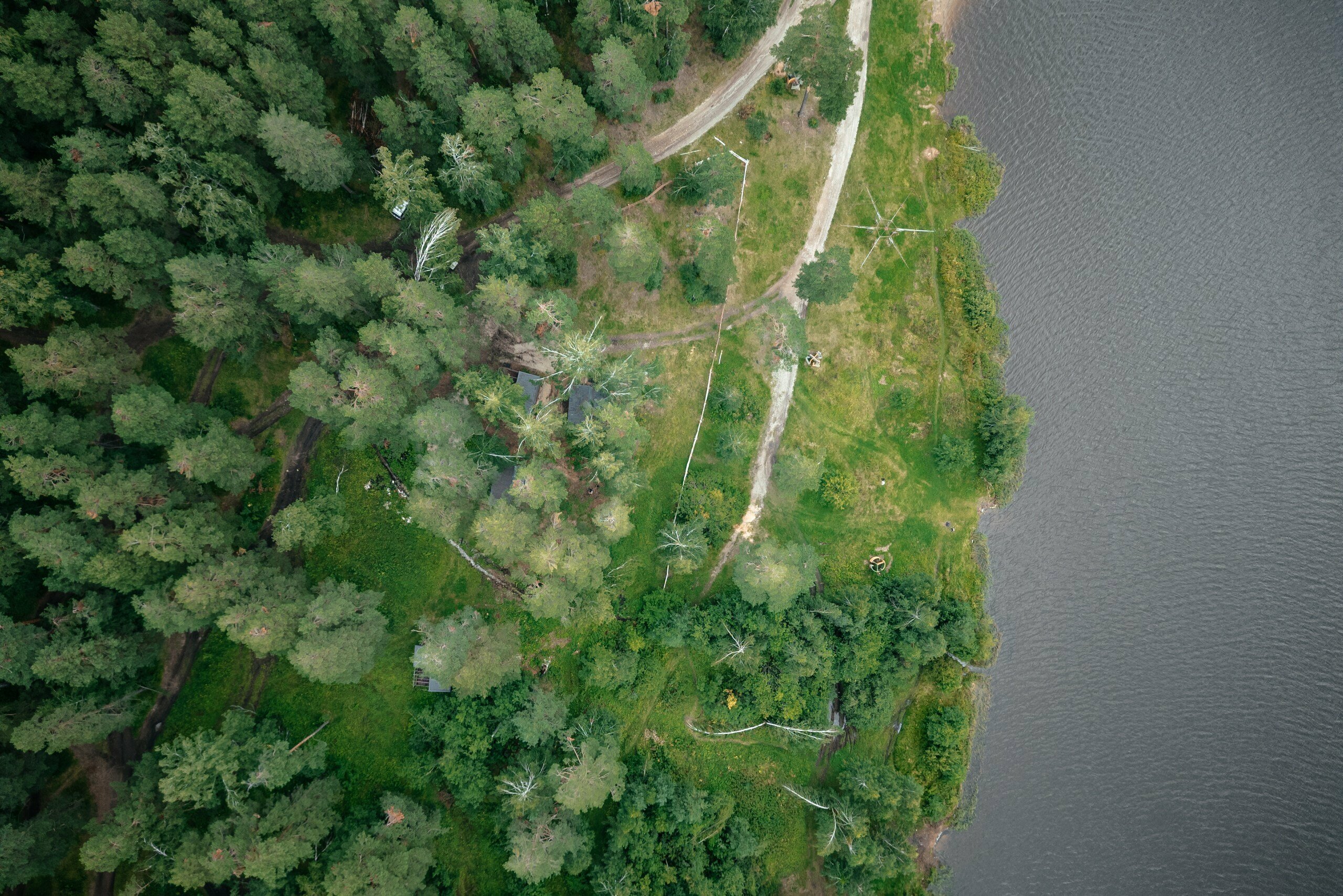 Домик 2 (двухместный номер с 1 кроватью с видом на лес)