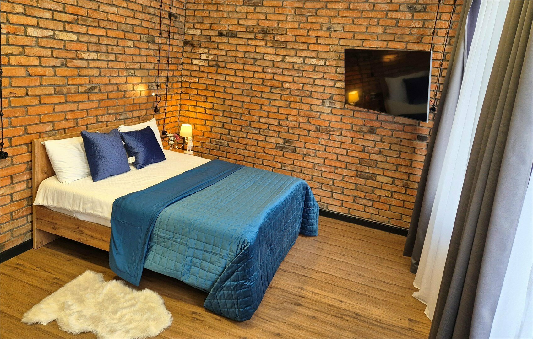 Студия с 1 двуспальной кроватью