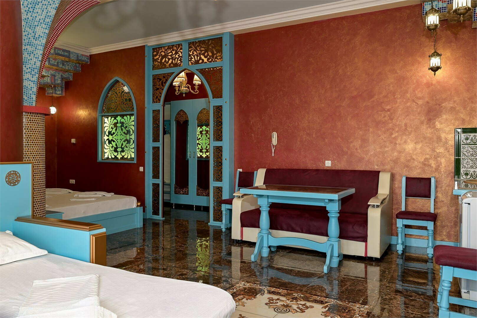 Шахерезада - Четырехместная студия с видом на море и большим балконом