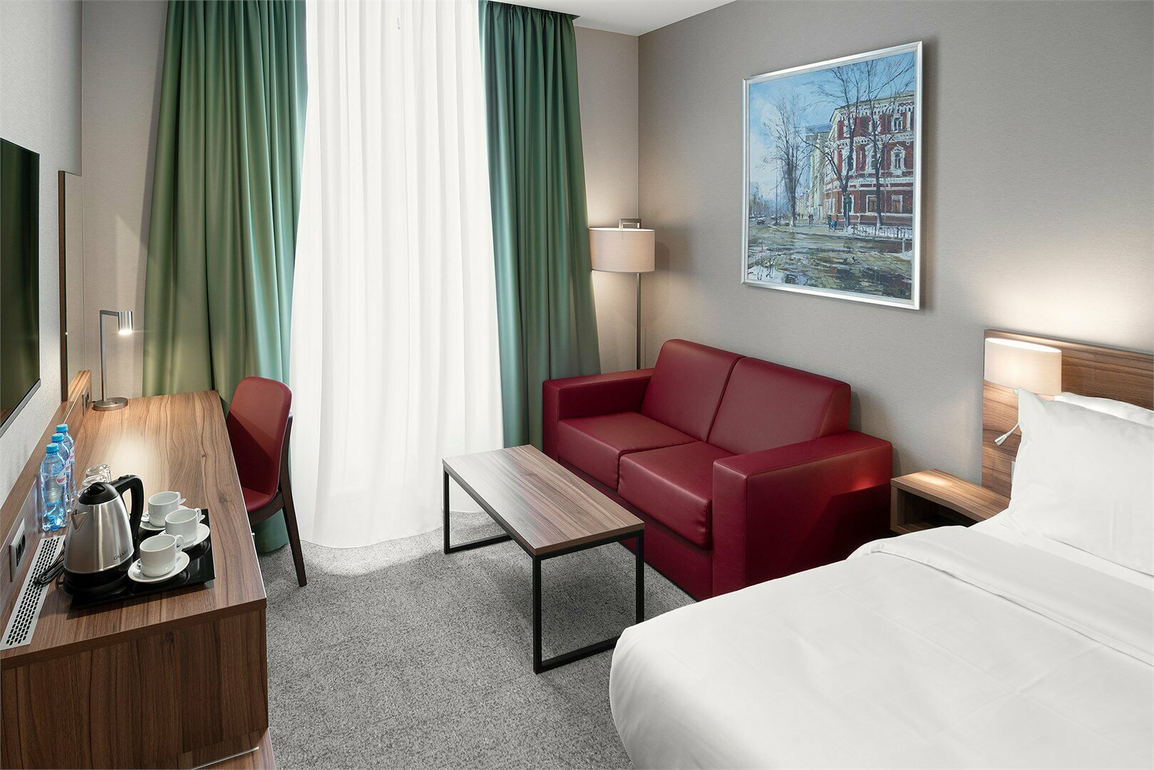 Делюкс с двуспальной и односпальной кроватью