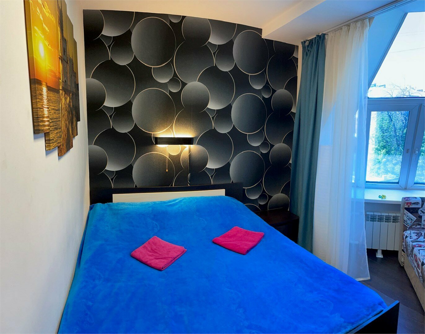 Двухместный номер с 1 кроватью и общей ванной комнатой