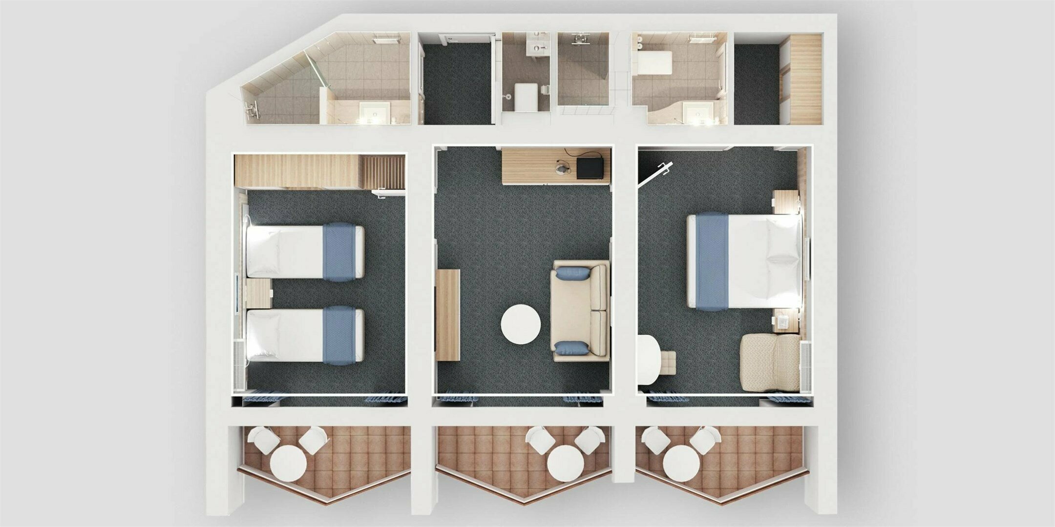 Family suite sea view 4-местный 3-комнатный