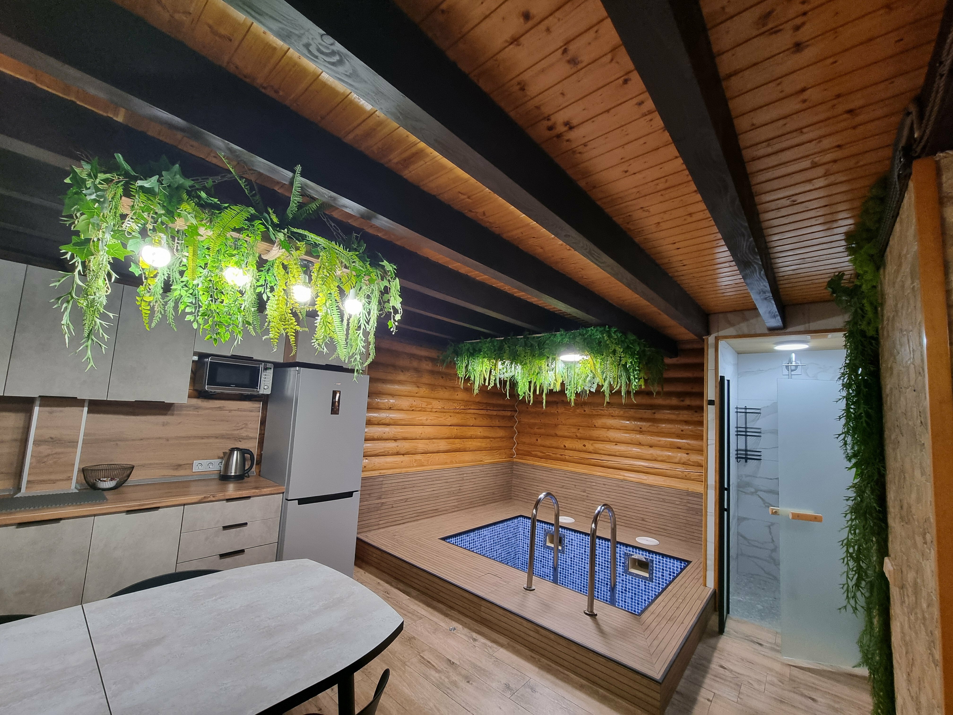 Коттедж с термальным бассейном и баней