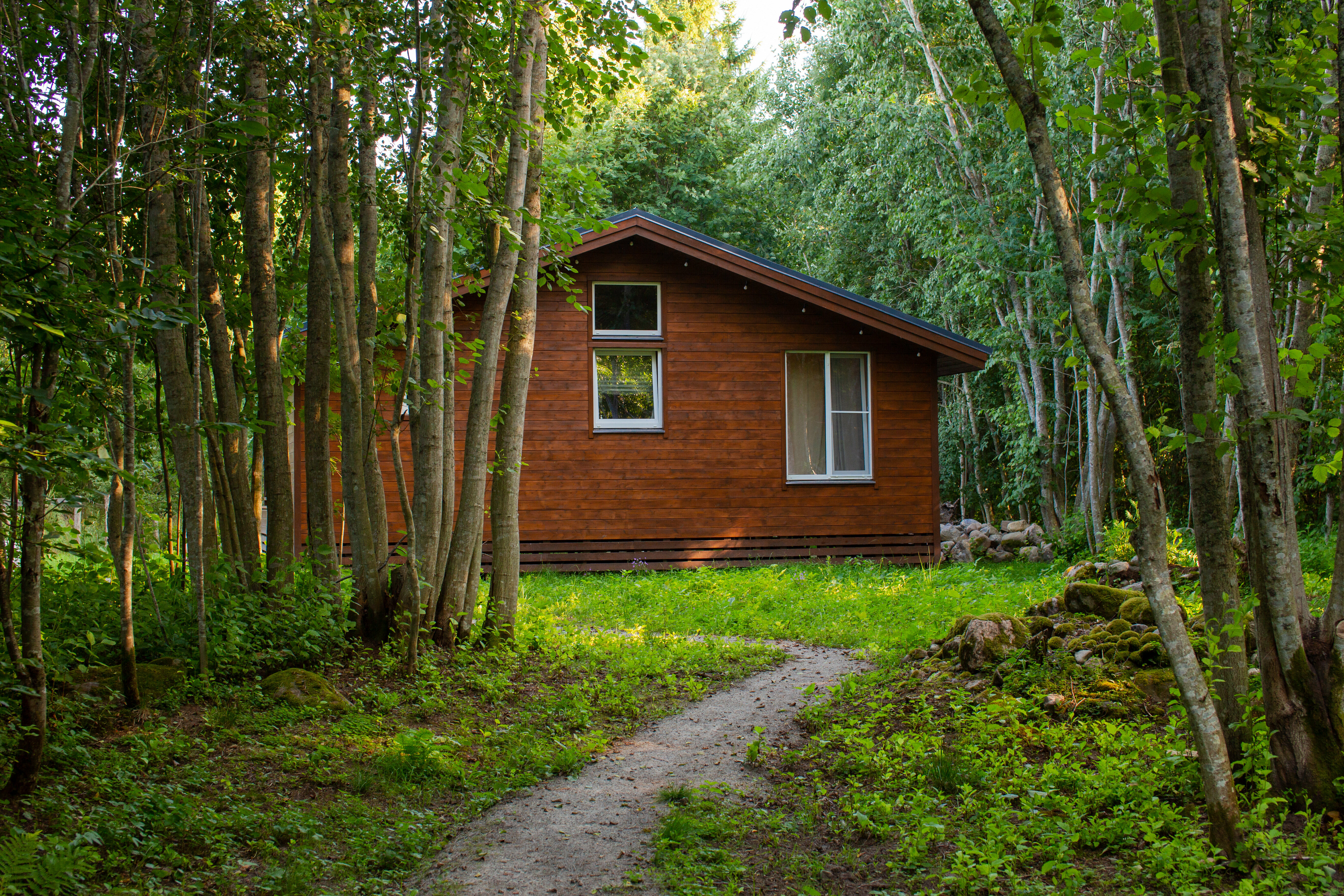 Ладога Хоум “Озеро”: Дом с большой террасой в лесу